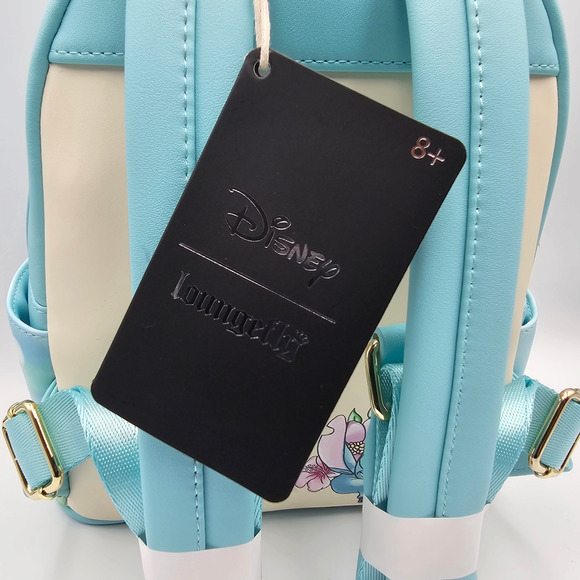 Loungefly Disney Lilo & Stitch Stitch With Ducks Blue Floral Mini Backpack Bag main image 4